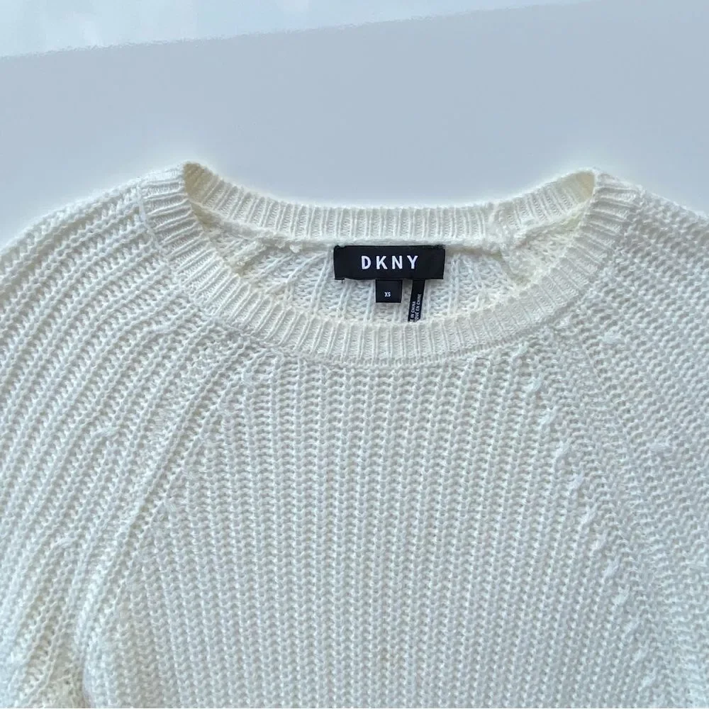 DKNY | White Black Gold Long Sleeve Sweater Top